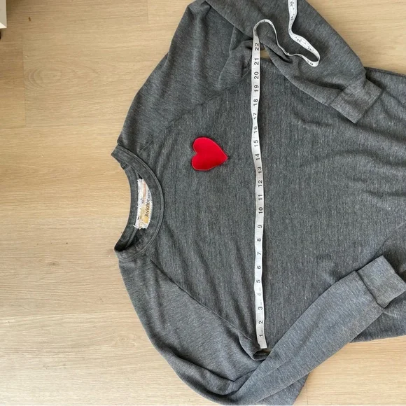 Aviator Nation Gray Sweater with Red Heart - Picture 12 of 15